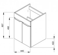 JIKA CUBE skříňka s umyvadlem 45 cm, 2 dveře, bílá   H4536211763001